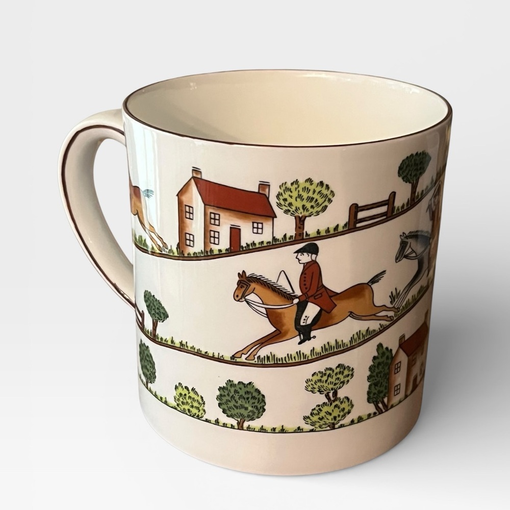 ROYAL STAFFORDSHIRE FINE BONE CHINA ENGLAND HUNTING SCENE COFFEE MUG VRY GD COND